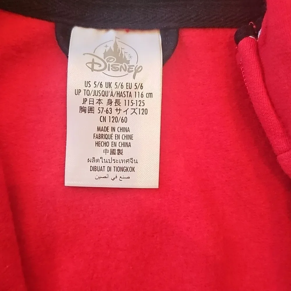 Disney Minnie Mouse Red Kids Hooded Jacket Size 5/6